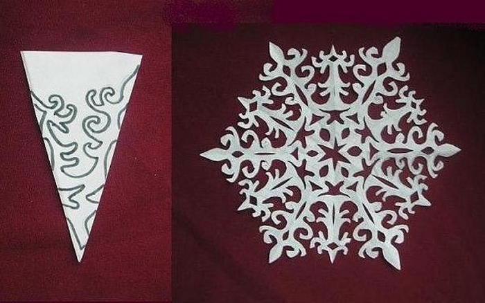 Снежинки из бумаги. Простые и красивые шаблоны со схемами для вырезания