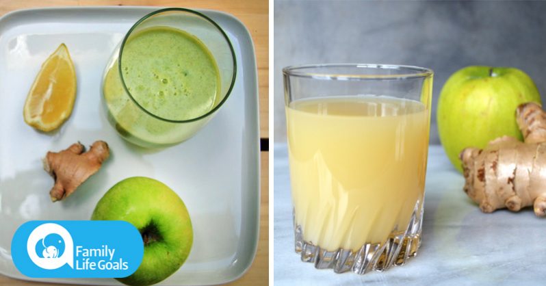 Сок для чистки кишечника из яблок, имбиря, соли и лимона